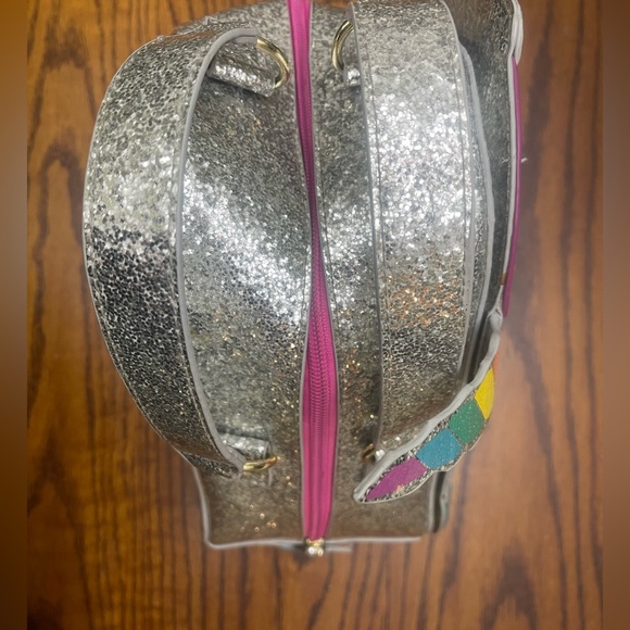 Betsey Johnson Glitter Unicorn Lunch Bag Tote Large size Back to school Bling - Picture 7 of 8